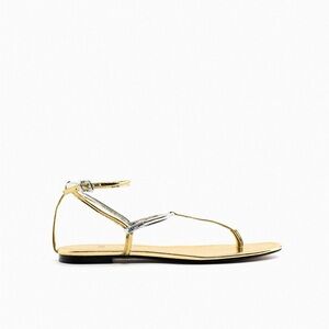 Gold and Silver Strappy Sandals